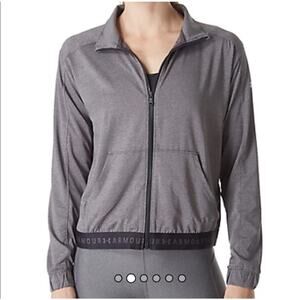 Under Armour Women's Athletic Light Weight Solid Gray Full Zip Heatgear Size L